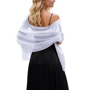 HANERDUN Chale Femme &Eacute;tole Chic Mariage Echarpes et Foulards Bol&eacute;ro et Ch&acirc;le pour Robe de Soir&eacute;e et de Mariage &Eacute;tole Mousseline (AYOZI, neuf)