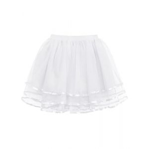 Wikoan Jupons Femme Court Jupon sous Robe Jupon de Mari&eacute;e pour Robes de Mari&eacute;e Jupe Tulle Vintage Fond de Robe A-Ligne Petticoat Tutu Blanc L-XL (Wikoan Direct, neuf)