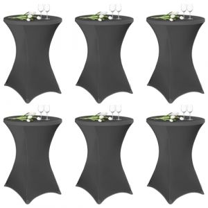 Lot de 6 housses de table debout en élasthanne stretch - 80 cm - Pour table de bistrot - Diamètre : 80 à 85 cm - Pour table ronde, mariage, fête d'anniversaire, banquet, décoration de table (80 cm, (TeruntrueEU, neuf)