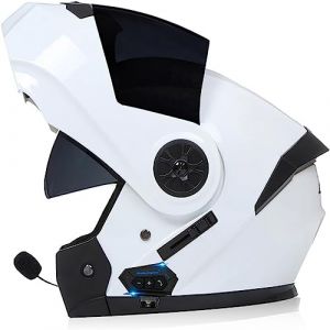 Adulte Bluetooth Modulable Casque Moto Homme Et Femme ECE Homologué Flip Up Casque Moto avec Double Visière pour Anti-Collision Casque Scooter Integral Modulable Locomotive Casque (GLHXD, neuf)
