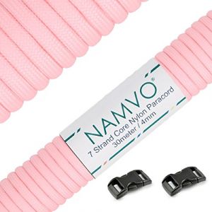 Namvo Lumineux Lueur dans l'obscuritéCorde Parachute 100 FT 7 Noyau 550 Paracorde Nylon Strand Paracord Camping 30 Mètre (Rose) (BUYBOXSTAR, neuf)