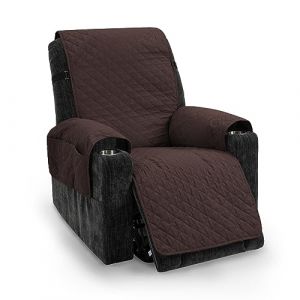 TIANSHU Housse Fauteuil Relax Imperméable, Housse pour Canapé Relax Housse Matelasse Réversible Chat Chiens Fauteuil Protection Lavable Résistant à l'usure Antidérapant(1 Place, Chocolat) (TIANSHU FR (Trademark registration No 018062900), neuf)