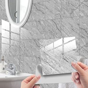 HORIWE Lot de 20 autocollants pour carrelage mural marbr&eacute; - 15 x 15 cm - En PVC - Papier peint autocollant - Autocollants muraux imperm&eacute;ables - Pour cuisine, armoire, meubles, table (HODOR OUTDOOR, neuf)