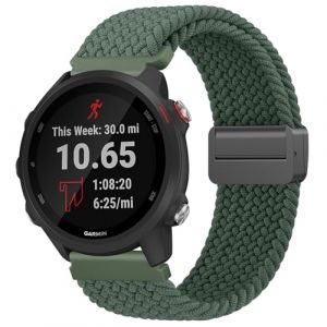 Wanme Bracelet Compatible pour Garmin Vivoactive 5/Forerunner 55/Forerunner 245/254 Music/Forerunner 645/645 Music Femme Homme, 20mm Bracelet de Magnétique Elastique pour (20mm, Vert) (DgYuanLiYuan, neuf)