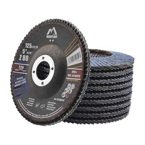 Merryland Disque à Lamelles 125 Métal pour Meuleuse d'Angle, 125mm Grain 80 T29 Disques à Rabat 10 Pièces, Corindon Bleu de Zirconium INOX Acier Fer Disques Abrasifs, Craft-Line FC1108414-10 (Merryland Tools FR, neuf)
