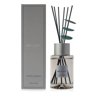 Airkeep Diffuseur Parfum Maison 200ml, Diffuseur de Parfum White Jasmine, Gris Parfum Maison avec Bâtonnets Diffuseur Parfum, pour la Chambre à Coucher, la Salle De Bain, l'Étagère et Le Bureau (Airkeep, neuf)