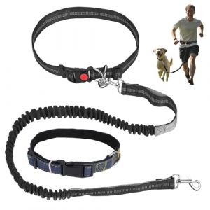 GOTDYBST Laisse Canicross Chien: Harnais Ceinture pour Chien sans Les Mains,Ceinture Réglable Et Laisse Élastique Rétractable,Livré avec Un Collier Grand,pour Moyens/Grands (CAIZHIYIN, neuf)