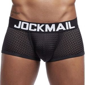 JOCKMAIL Boxer en Maille à Séchage Rapide pour Homme, Slip Respirant, Confortable et Sexy, sous-vêtement Boxer pour Homme (XL, Noire) (RICHARM DIRECT, neuf)