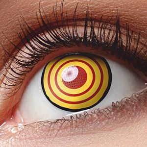 Lentilles couleur cosplay 'Makima' Chainsaw Man manga anime. Pour Halloween, fantaisie, Carnaval + étuis à lentilles de contact I 1 paire (2 pièces) I sans correction I 0,00 Dioptries MERALENS (MeralenS, neuf)