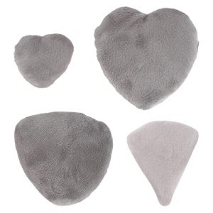minkissy Lot De 4 Éponges À Maquillage Haute Densité En Forme De Cœur Douces Et Non Abrasives Pour Fond De Teint Crème Anti- Blush Surligneur Gris (Prettbeauty, neuf)