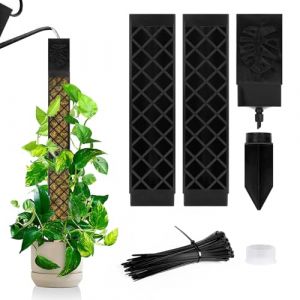 LangRay Tuteur Plantes Grimpantes, 2x25cm Tuteur Monstera pour Plantes d'int&eacute;rieur, Tiges Auto-arrosant B&acirc;ton Extension en Plastique, Support pour Plantes Grimpantes Sphaigne Coco Jardin (LangTek, neuf)