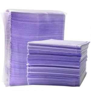 Sporgo Lot de 125 tapis de tatouage : bavoirs pour adultes, 33,5 x 45 cm, nappes propres, tampons de nettoyage adaptés pour les tatouages, les traitements dentaires, l'art des ongles (violet) (BAOBAOBAOB, neuf)