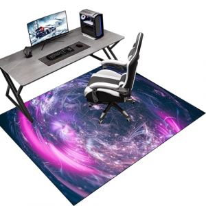 Tapis protège Sol, Gaming Tapis de Chaise pour Les Chaises de Jeu ou de Bureau, 80 x 100 cm Tapis antidérapant sous Chaise de Bureau, Protège Les Sols, Planchers, Parquets, pour Gaming et Le Travail (Tkuhknag, neuf)