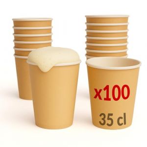 Table'Colors 100 Verres à bière en Carton 35 cl Esprit Kraft - Gobelet Carton Recyclable - Bières - Boisson fraiche - Idéal pour Fêtes et Événements - Design Écologique et Pratique (VAISSELLE DISCOUNT, neuf)