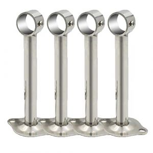 4 Pi&egrave;ces Support de Tringle A Rideaux en Acier Inoxydable, Montage Support de Garde-Robe pour Barre de Rideau de Douche Mural &agrave; Suspendre pour Armoire V&ecirc;tements Cintre Chambre (sea free, neuf)