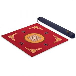 Yellow Mountain Imports Tapis de Table pour Mahjong, Poker, Jeux de Cartes, Jeux de Plateaux, Jeux de Tuiles et Dominos - Rouge, 80 Centim&egrave;tres (Yellow Mountain Imports EU, neuf)