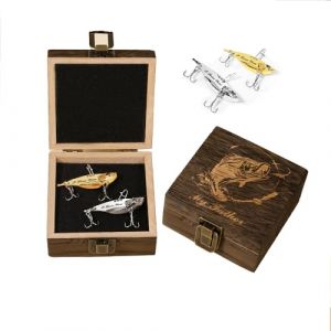 Coffret personnalis&eacute; de 2 leurres de p&ecirc;che bioniques en m&eacute;tal avec Texte grav&eacute;, Poids d'app&acirc;ts Disponibles de 5 &agrave; 20 g, Cadeaux d'anniversaire pour Les Hommes, p&egrave;res, Maris et Les Grands-p&egrave;res (NICEDREAM, neuf)