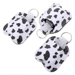 ARTSEWPLY Porte-cl&eacute;s Housse De Bouteille 30 Ml Cuir Et Alliage 3 Pi&egrave;ces Cache-bouteille Portable Pour Gel Lavant Mains Ext&eacute;rieur Usage Voyage (Xiiierw, neuf)