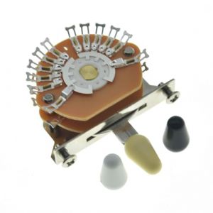 Dopro Super Switch Sélecteur de micro 5 positions Super Switch 4 pôles double gaufrette pour guitares Strat/Nashville Tele avec pointes noires/ivoires/blanches (Dopro E-commerce, neuf)