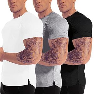3 Pack Tee Shirt Sport Homme T-Shirt &agrave; Manches Courtes T Shirts et Tops Musculation Running Fitness Gym (BKLGWT 2XL) (QUAN ZHOU XIN FU NI MAO YI YOU XIAN GONG SI, neuf)