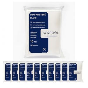 BORNOVA - Lot de 100 draps jetables 140x240 cm – Draps d'examen médicaux non-tissés – Draps médicaux d'examen usage unique – Drap table de massage, housse table massage (BORNOVA, neuf)
