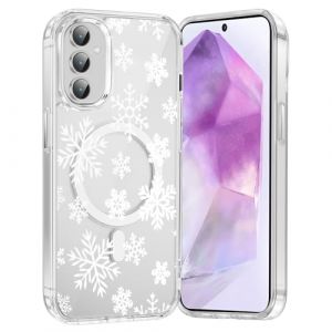 Saqmkil Noel Magn&eacute;tique Coque pour Samsung Galaxy S25 Ultra 5G, Mignon Neige Motif No&euml;l Hiver &Eacute;tui Christmas Case Compatible avec MagSafe, Transparente Silicone TPU + PC Antichoc Protection Housse, 02 (FORSALOR TRADING, neuf)