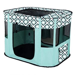 Floving Portable Chien Maison Animaux Clôture Pliable Parc pour Animaux De Compagnie Salle De Livraison Chats Nid Chiot Maison Fermé Chenil Animaux Tente (L/90 * 70cm, Bleu) (KooMover, neuf)