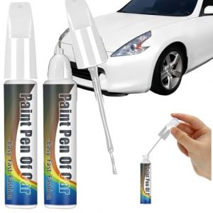 Stylo Peinture Voiture,2pcs Stylo Retouche Peinture Carrosserie,Retouche Peinture Voiture,Stylo Retouche Peinture Voiture,Stylo Retouche Peinture Blanc Brillant,Stylo Rayure Voiture,Anti Rayure (Seaneene, neuf)