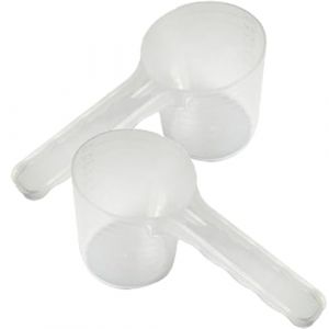 Lot de 2 cuill&egrave;res &agrave; mesurer de 100 ml pour nourriture pour animaux domestiques - Cuill&egrave;res &agrave; mesurer en plastique &agrave; long manche - Cuill&egrave;re &agrave; mesurer pour lessive (Super Idol de xiao rong, neuf)