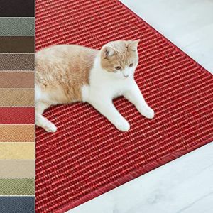KARAT Paillasson en Sisal pour Chats,Tapis Griffoir,Tapis de grattage pour Chats,Tapis à griffer,Tapis à gratter résistant,Protection Idéale pour Meubles et Le Bien-être du Chat (Rouge 50x100 cm) (Velvet Trading, neuf)