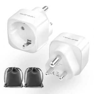 2 Pièces Adaptateur de Voyage France vers Inde Adaptateur, EU vers Inde Adaptateur de Voyage, Schuko EU vers Prise de Type D,pour Inde, Sri Lanka, Népal, Congo Adaptateur de Voyage (Darton EU, neuf)