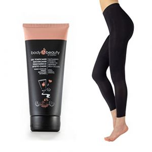 CALZITALY Pack Gel Raffermissant et Pyjama Anticellulite | Crème et Leggings Massage Anticellulite | 200 ML | S/M, L/XL | Rose, Noir | Made in Italy (SCHINELLI, neuf)