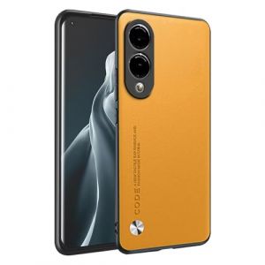 HONLEN Coque de pour Samsung Galaxy S25 Edge (6.7" inches) &Eacute;tui de T&eacute;l&eacute;phone Professionnel en Cuir, Jaune (HONLEN, neuf)