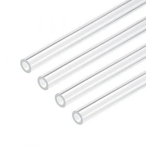 sourcing map Acrylique Tuyau Transparent Rigide Rond Tube 8mm ID 12mm OD 10" pour Lampes et Lanternes, Eau refroidisement Syst&egrave;me 4pcs (Weisser Berg, neuf)
