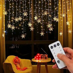 OAICIA Guirlande Lumineuse LED Guinguette Rideau Lumineux 3.5M 96 LED Lumi&egrave;res de No&euml;l IP44 Ext&eacute;rieur Int&eacute;rieur avec T&eacute;l&eacute;commande 8 Modes d'Eclairage Lumi&egrave;re Fairy Light pour Decoration Chambre Jardin (zaizhan, neuf)