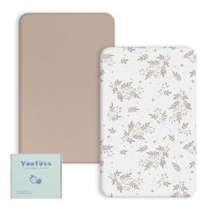 Yoofoss Lot de 2 Draps Housse Bebe Microfibre Respirante Protégé Matelas Ajustable Protection de lit Matelas Bébé Amovible y Lavable 50x89 cm 50x90 cm 55x90 cm pour Lit Berceau et Matelas (RUIJIA-EU, neuf)