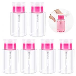 6 Pièces Distributeur de Pompe de Dissolvant Flacons de Dissolvant de Vernis à Ongles Bouteille Vide de Plastique de Dissolvant pour Vernis à Ongles Manucure Démaquillant (Taiqida, neuf)