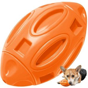 Taozoey Ballon de Rugby en Caoutchouc pour Chiens - Jouet &agrave; M&acirc;cher Couinant pour Moyenne et Grande Taille (Orange) (XHYUN, neuf)