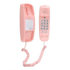 T&eacute;l&eacute;phone Filaire pour T&eacute;l&eacute;phone Fixe pour la Maison, T&eacute;l&eacute;phone Mural avec Contr&ocirc;le du Volume &agrave; Gros Boutons, T&eacute;l&eacute;phone Senior pour la D&eacute;coration de la Maison (Ros&acirc;tre) (Waxiage-EU, neuf)