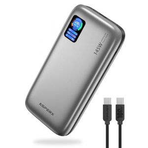 AsperX Batterie Externe de 24000mAh avec 3 Ports Puissance 145 W, Power Bank Charge Rapide, &Eacute;cran Num&eacute;rique, Compatible avec iPhone 15/14/13, Ordinateur Portable, MacBook, Dell, AirPods et Plus (JIAHONGJING STORE, neuf)