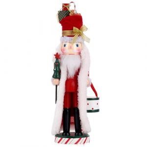 VorFor Casse Noisette Noel Puppe,35cm Figurine, Nutcracker Christmas,Casse Noisette en Bois(T&ecirc;te Cadeau P&egrave;re No&euml;l),D&eacute;coration De No&euml;l &agrave; l'int&eacute;rieur,Un Excellent Cadeau De (VorFor, neuf)