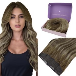 Fshine Extension Cheveux Naturel 70g 30cm Châtain Foncé Mélangé Avec Châtain Clair Et Mèches Blond Cendré Invisibles Extension A Fil Cheveux Naturel Remy Human Hair Pour Femmes Couleur 3 8 22 (Fshine Hair Eu, neuf)