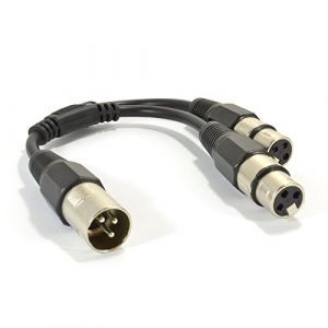 XLR Adaptateur Fiche vers 2 x XLR Femelles Splitter/Combiner câble Cordon 25 cm [0,25m] (kenable ltd, neuf)