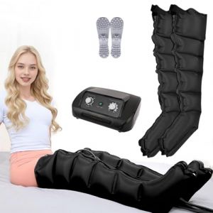 Bottes de pressoth&eacute;rapie pour jambes 6 chambres Machine de pressoth&eacute;rapie professionnelle pour abdomen Masseur Drainage Lymphatique Circulation, 0-240 Mmhg r&eacute;glables Noir 2 jambes L (hhh-jhh, neuf)
