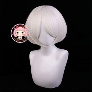 Jeu NieR Automata YoRHa No 2 Type B Cosplay perruques blanc court Halloween résistant à la chaleur synthétique cheveux perruque mzw908 (good stuff A, neuf)