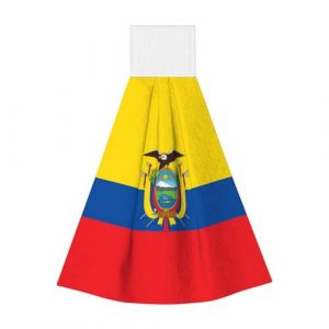 Serviette à suspendre en polaire corail pour enfants et adultes, salle de bain et cuisine, serviette à suspendre drapeau de l'Équateur, serviette de cuisine super absorbante (yangxiqiangbaihuo, neuf)