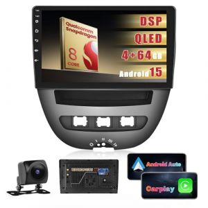 Inefala Autoradio pour Peugeot 107/Toyota Aygo/Citroen C1 2004-2014, 8-Core 4G+64G Qualcomm Snapdragon Chip, Wireless Carplay Android Auto, 10.1" Poste Radio avec GPS WiFi DSP RDS Cam&eacute;ra de Recul Mic (Inefala EU, neuf)