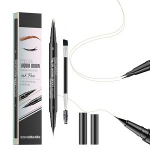 Hello kiss Microblading Eyebrow Pen, Hello kiss Precise Liquid Brow Double Headed Ink Pen, Hello kiss Liquid Eyebrow Pen, Hello kiss Brow Pen, With Ultra-Fine Tip and Brush 2 Fork Tip (01#Light Brown) (shuangfeis, neuf)