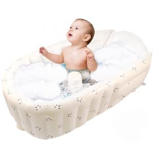 Baignoire pour bébé,Baignoire gonflable sous la baignoire,Baignoire pliable recommandée pour les enfants de 0 à 5 ans,Baignoire portable pour la douche des tout-petits,90×55×30cm,Antidérapant(panda) (TNTGMG, neuf)