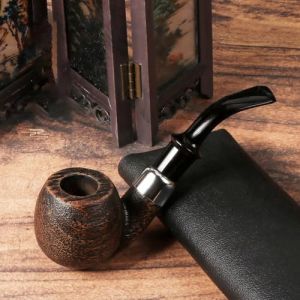 Pipe &agrave; tabac en bois - Pipe incurv&eacute;e - Convient aux filtres de 9 mm - Parfait pour les d&eacute;butants, la famille (haozhenzhenshop, neuf)